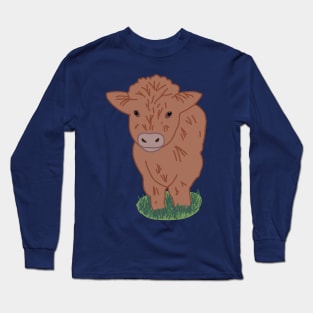 Brown Aesthetic Cow Long Sleeve T-Shirt